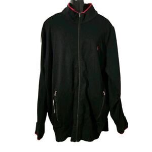 Polo Ralph Lauren Jacket Mens XLT Tall Black Red White Zip Track Performance